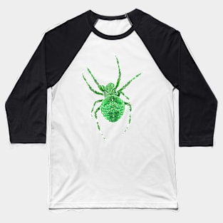 Green Spider Orb-Weaver Watercolor Style Baseball T-Shirt